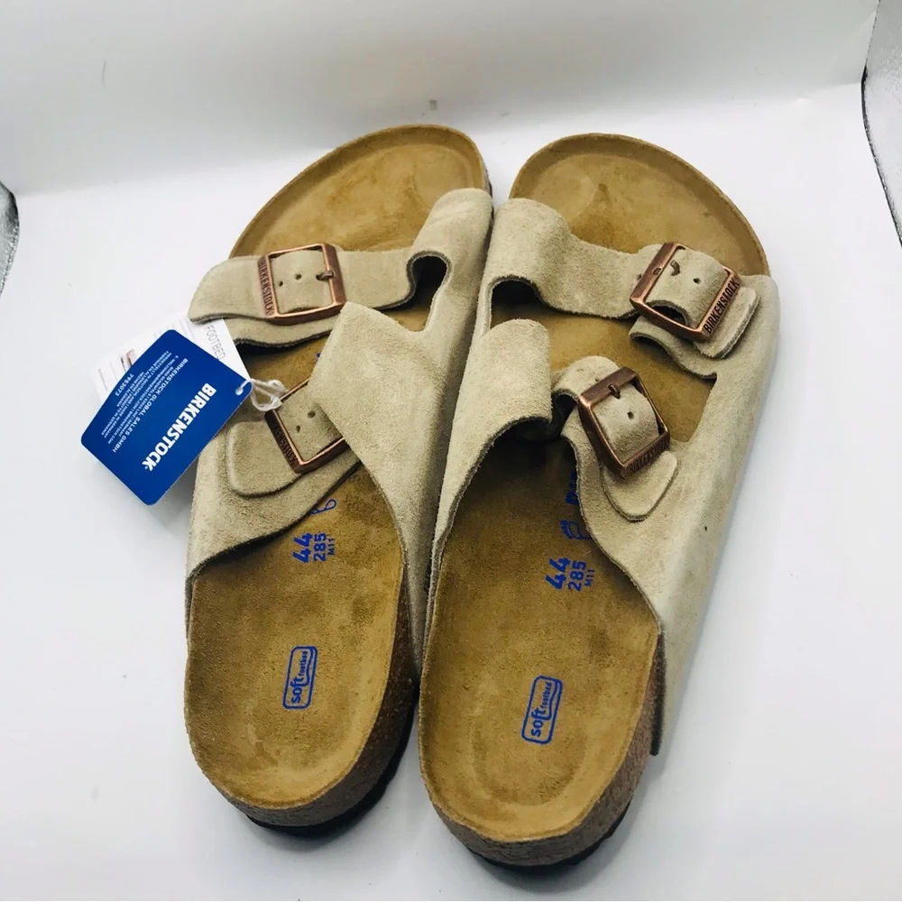 Birkenstock Men's Sandals Arizona Soft Footbed in Beige